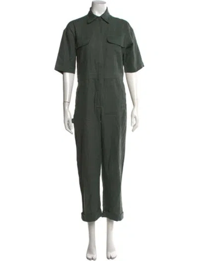 Pre-owned Rivet Utility Jumpsuit In Green
