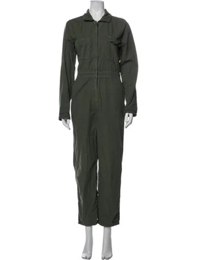 Pre-owned Rivet Utility Jumpsuit In Green