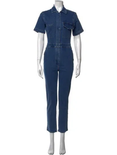 Pre-owned Rivet Utility Jumpsuit W/ Tags In Blue