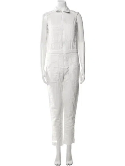 Pre-owned Rivet Utility Jumpsuit In White