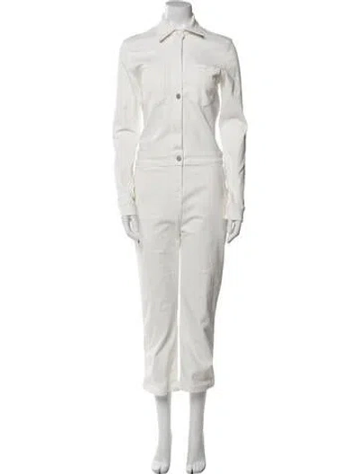 Pre-owned Rivet Utility Jumpsuit In White