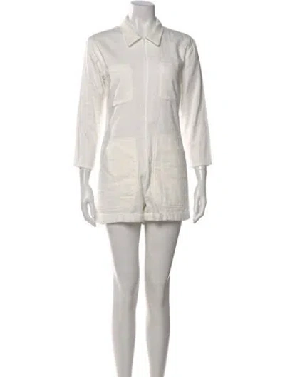 Pre-owned Rivet Utility Jumpsuit In White