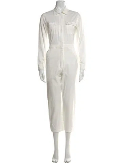 Pre-owned Rivet Utility Jumpsuit In White