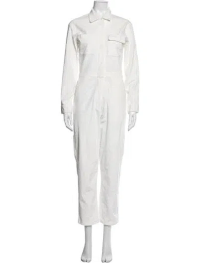 Pre-owned Rivet Utility Jumpsuit In White