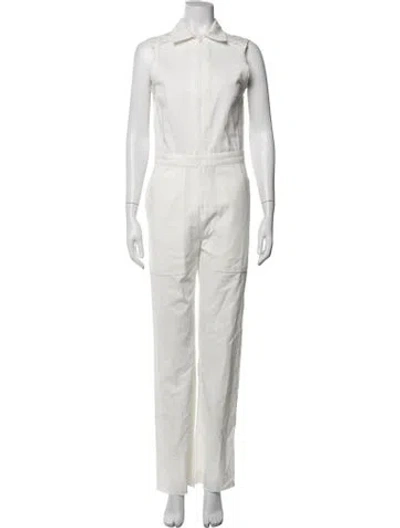 Pre-owned Rivet Utility Jumpsuit In White