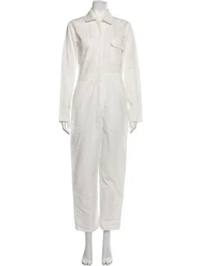 Pre-owned Rivet Utility Jumpsuit In White