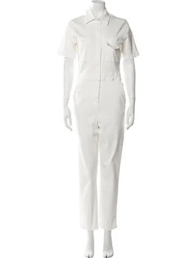 Pre-owned Rivet Utility Jumpsuit In White