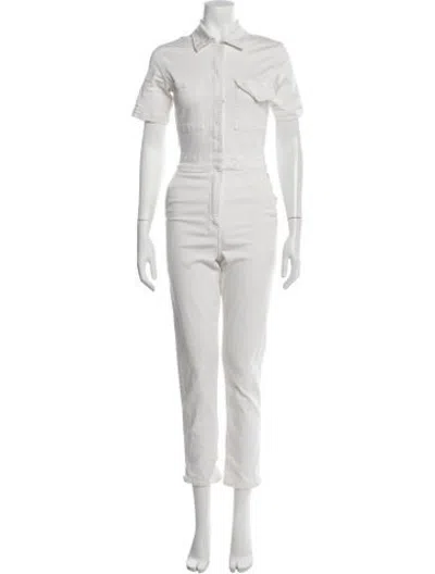 Pre-owned Rivet Utility Jumpsuit In White