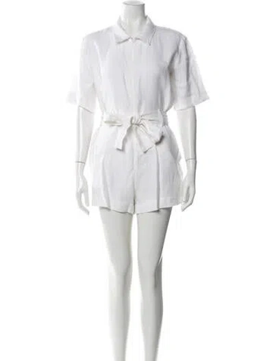 Pre-owned Rivet Utility Linen Jumpsuit In Blue