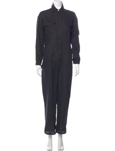 Pre-owned Rivet Utility Linen Jumpsuit In Gray