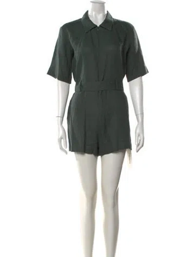 Pre-owned Rivet Utility Linen Jumpsuit In Green