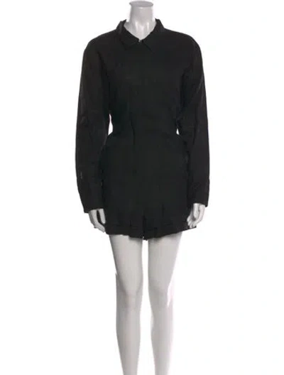 Pre-owned Rivet Utility Linen Romper W/ Tags In Gray