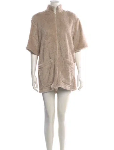 Pre-owned Rivet Utility Mock Neck Romper In Neutral
