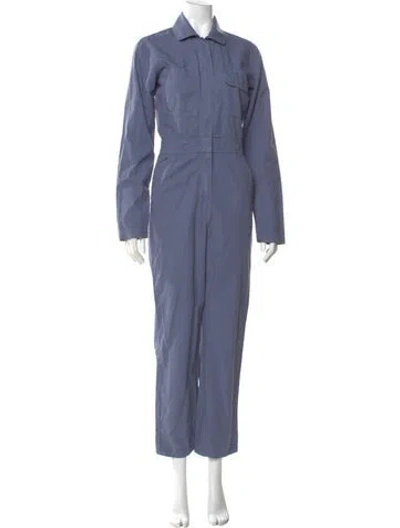 Pre-owned Rivet Utility Nylon Crew Neck Jumpsuit In Blue