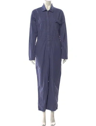 Pre-owned Rivet Utility Nylon Jumpsuit In Blue