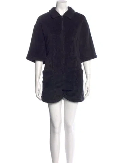 Pre-owned Rivet Utility Romper In Blue