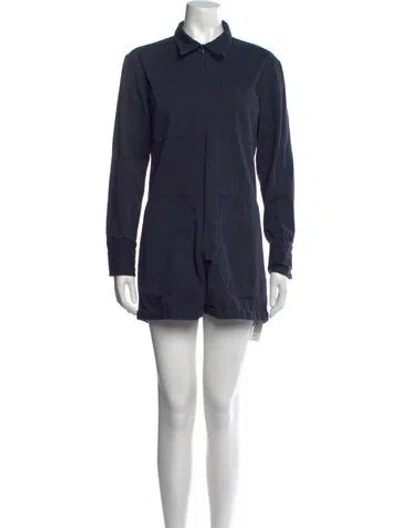 Pre-owned Rivet Utility Romper In Blue