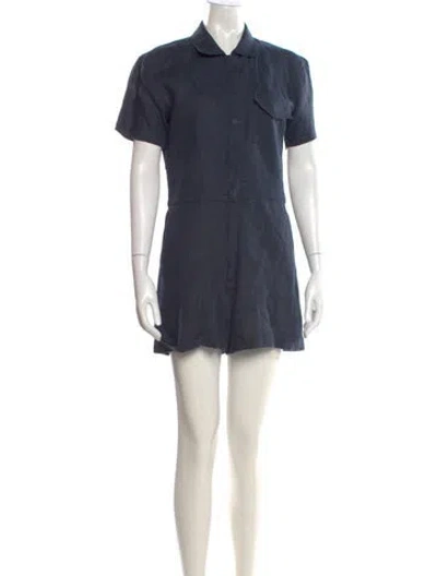 Pre-owned Rivet Utility Romper In Blue