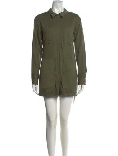 Pre-owned Rivet Utility Romper In Green