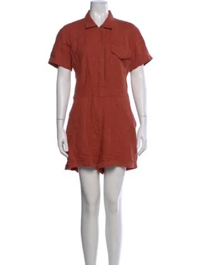 Pre-owned Rivet Utility Romper In Orange