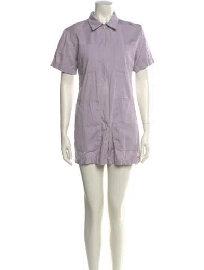 Pre-owned Rivet Utility Romper In Purple