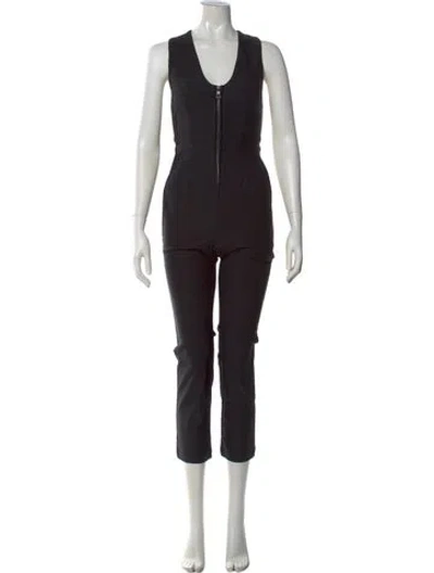 Pre-owned Rivet Utility Scoop Neck Jumpsuit In Black