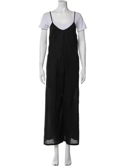 Pre-owned Rivet Utility Scoop Neck Jumpsuit In Blue