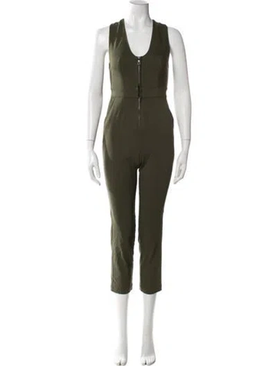 Pre-owned Rivet Utility Scoop Neck Jumpsuit In Green