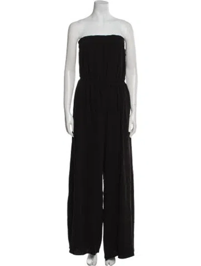 Pre-owned Rivet Utility Strapless Jumpsuit In Black