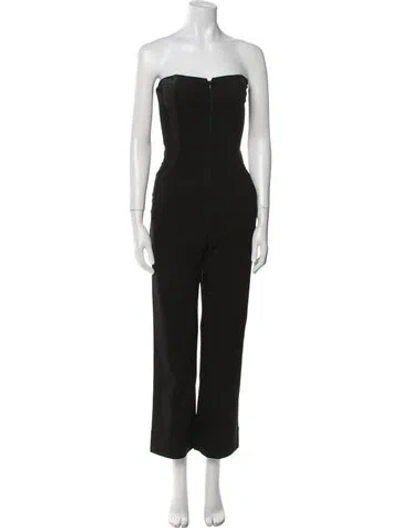 Pre-owned Rivet Utility Strapless Jumpsuit In Black