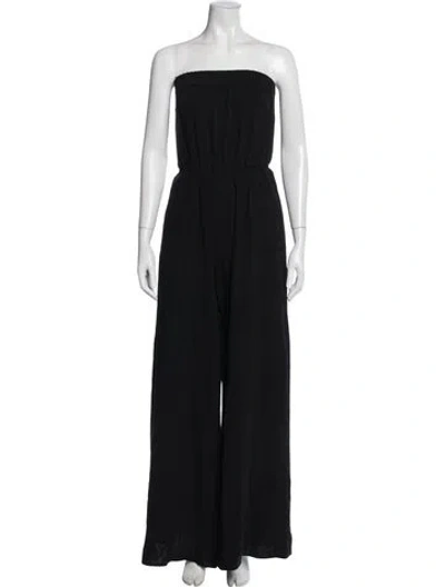 Pre-owned Rivet Utility Strapless Jumpsuit In Black