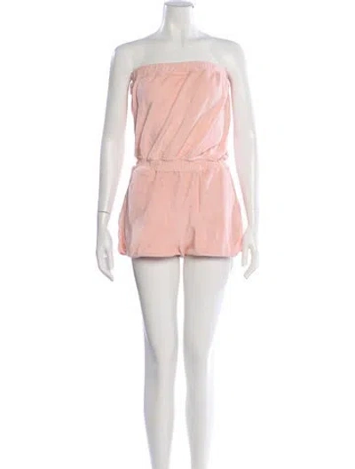 Pre-owned Rivet Utility Strapless Romper In Pink