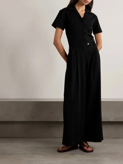 Rivet Utility Stylist Short Sleeve Jumpsuit In Black
