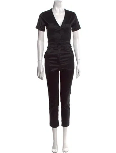 Pre-owned Rivet Utility V-neck Jumpsuit In Black