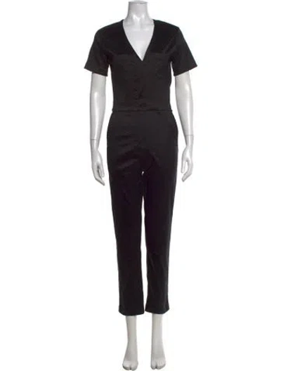 Pre-owned Rivet Utility V-neck Jumpsuit In Black