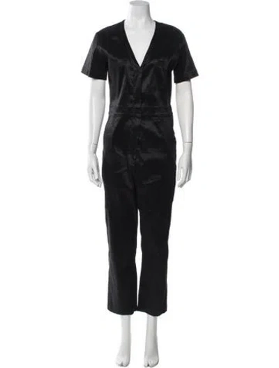 Pre-owned Rivet Utility V-neck Jumpsuit In Black