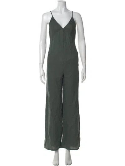Pre-owned Rivet Utility V-neck Jumpsuit In Green