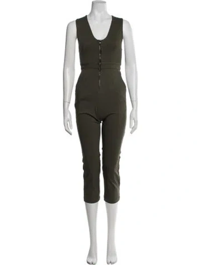 Pre-owned Rivet Utility V-neck Jumpsuit W/ Tags In Green