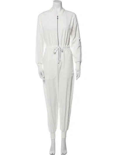 Pre-owned Rivet Utility V-neck Jumpsuit In White