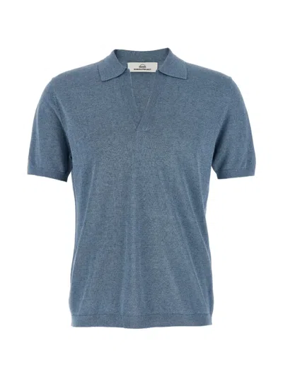 Riviera® Mélange Open-collar Polo Shirt In Blue