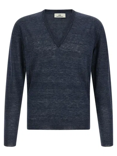 Riviera Project Linen And Silk Sweater In Blue
