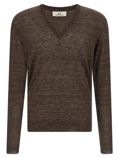 Riviera Project Linen And Silk Sweater In Brown