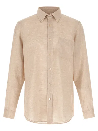 Riviera Project Linen Shirt In Beige