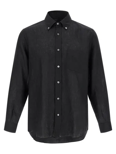Riviera Project Linen Shirt In Black