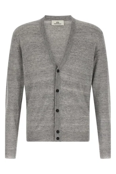 Riviera Project Linen Silk Cardigan In Gray