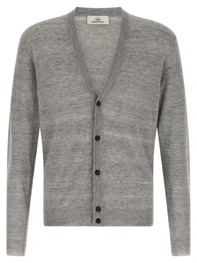 Riviera Project Linen Silk Cardigan In Gray