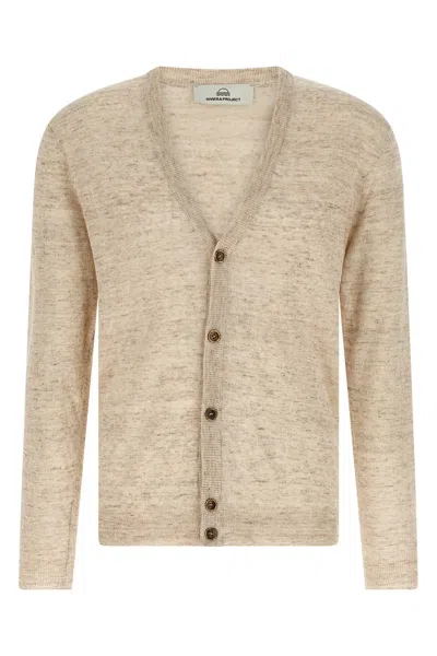 Riviera Project Linen Silk Cardigan In Sand