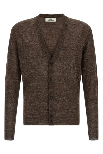 Riviera Project 'lino Seta' Cardigan In Brown