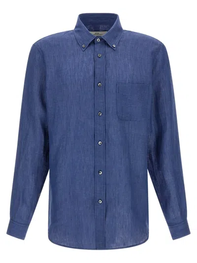 Riviera Project Linen Shirt In Blue