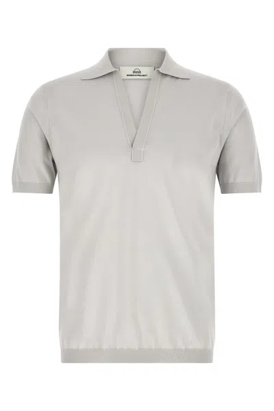 Riviera Project 'open Collar' Polo Shirt In Grau